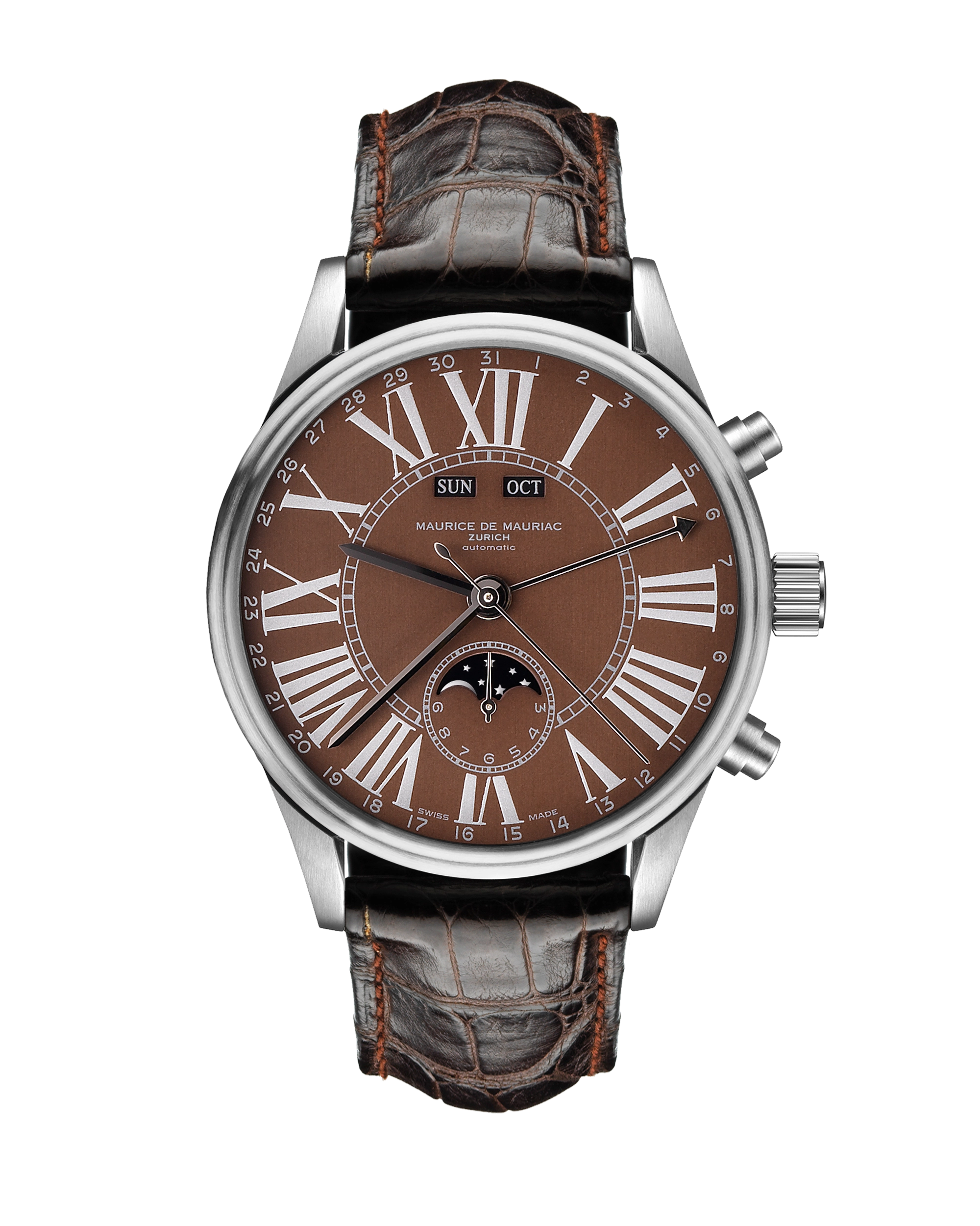 Chrono Classic Moon Steel Roman Brown