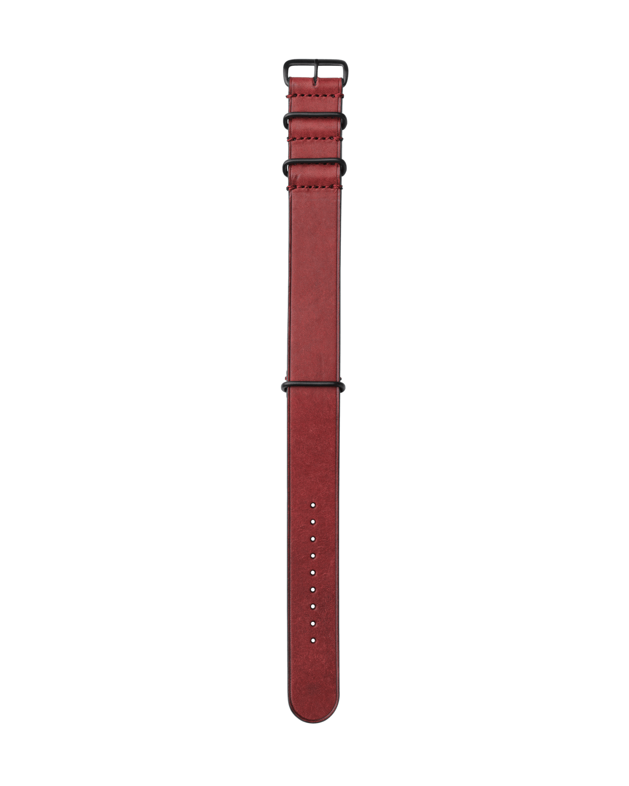 Nato Leather Strap Red
