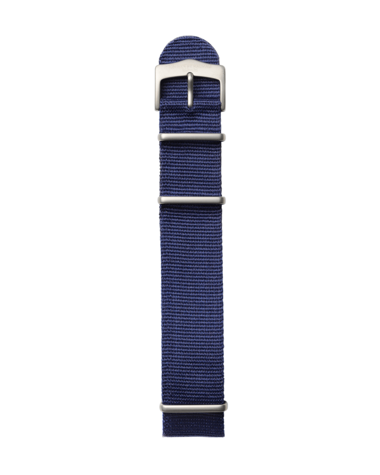 blaues Textilband mit Schnalle