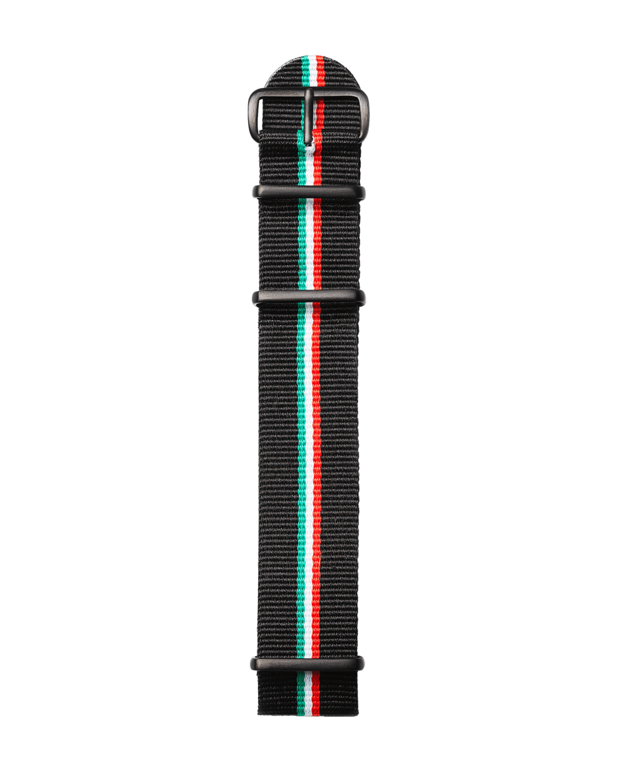 gestreiftes Uhrenarmband in grün, weiss, rot 