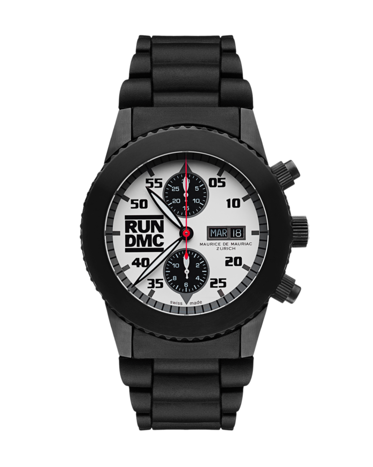 Schwarze Taucher Chrono Uhr mit schwarzem Uhrenband aus Stahl