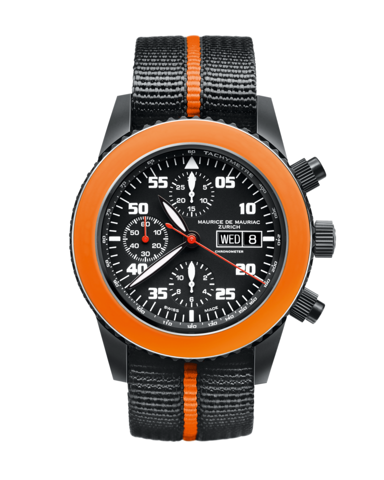 Chronograph Taucher Uhr aus Titan und gestreiftes Natoarmband