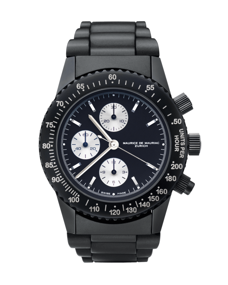 Chronograph Taucher Uhr in schwarz mit Stahl Uhrenband
