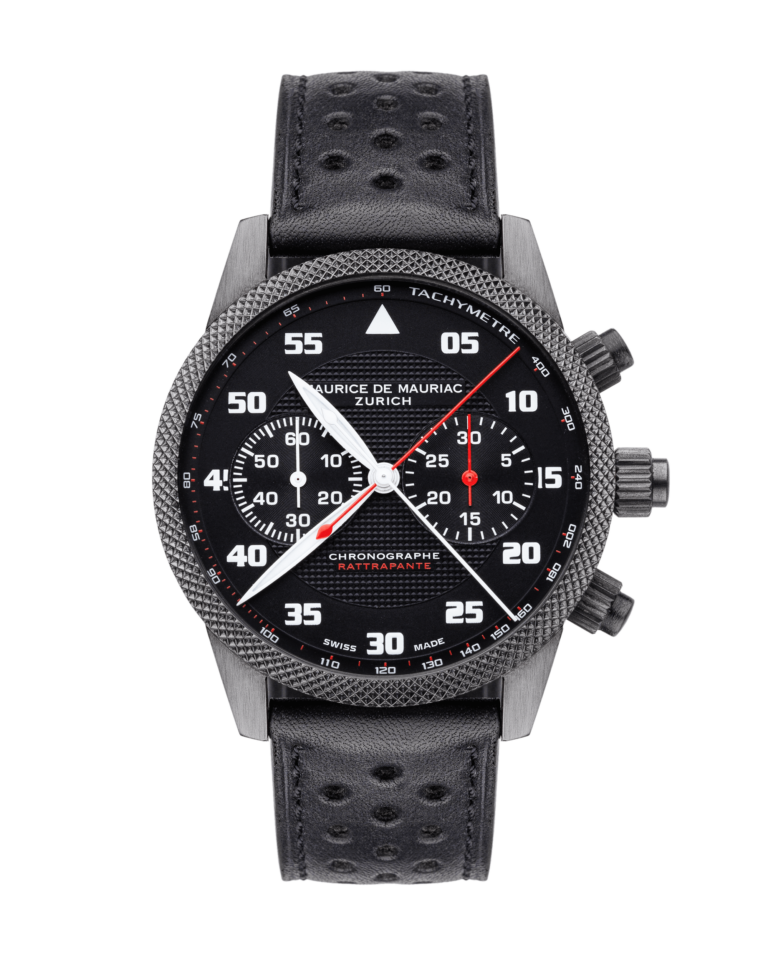Chrono Uhr Double Sixty Rattrapante mit schwarzem Zifferblatt