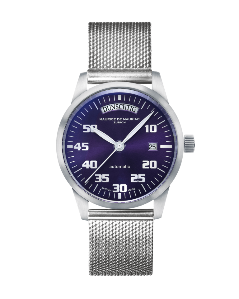 Automatische Uhr mit Ziffernbaltt Zürich und Uhrenarmband aus Stahl