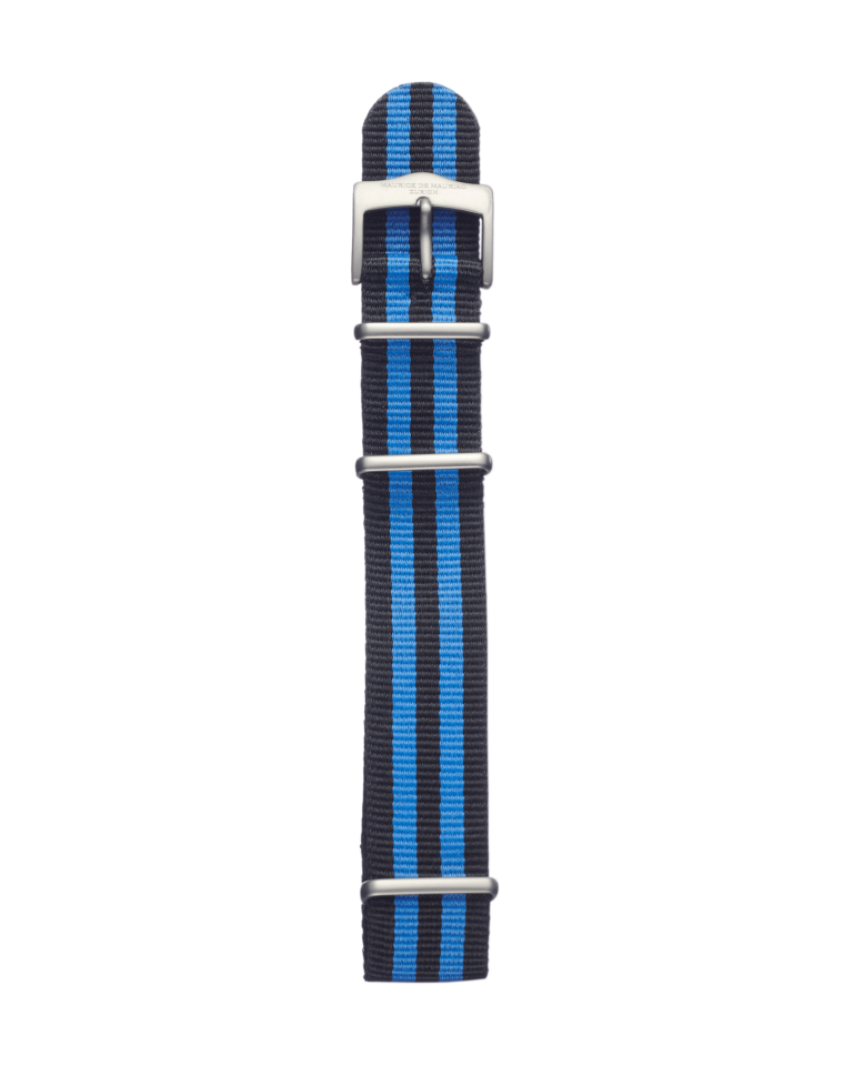 Textil Uhrenband in blau gestreift