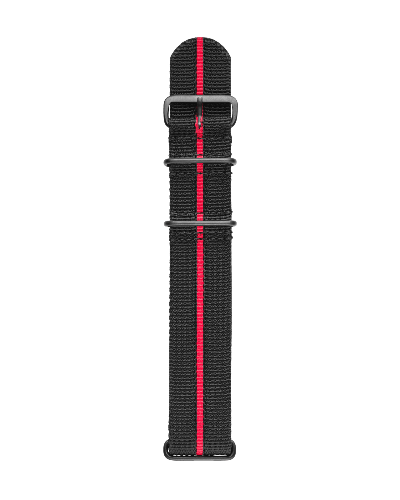 Textilband in rot und schwarzer Farbe