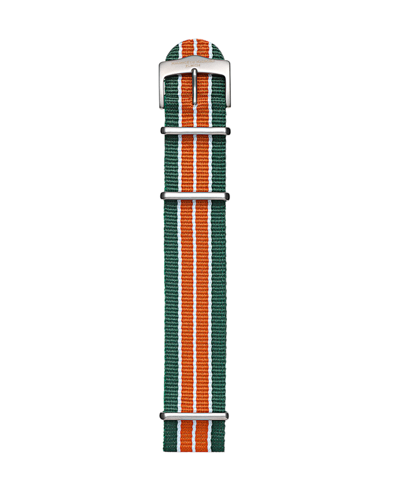 orange, grünes natoband