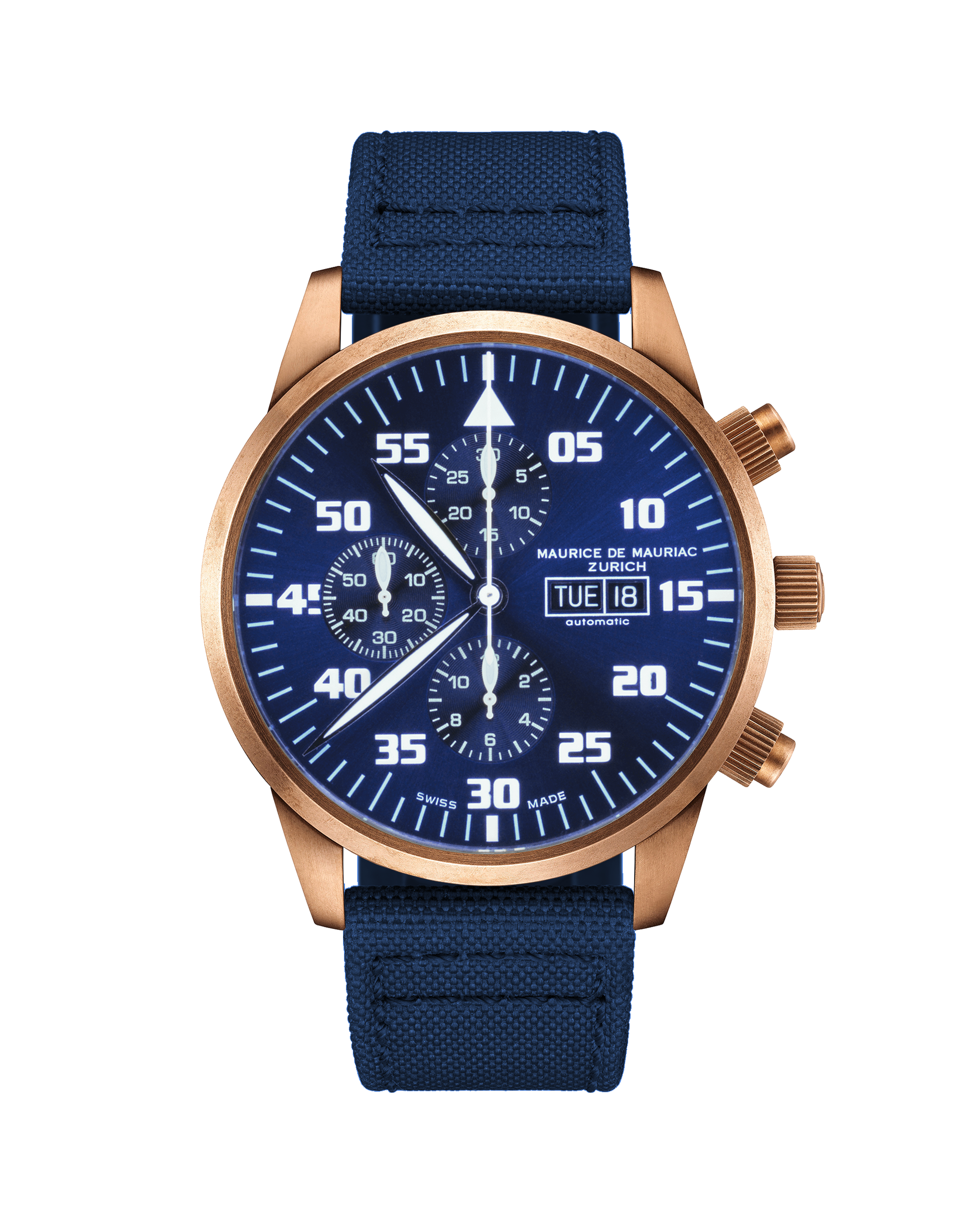 Zürcher Chrono Modern Bronze “Deep Blue”