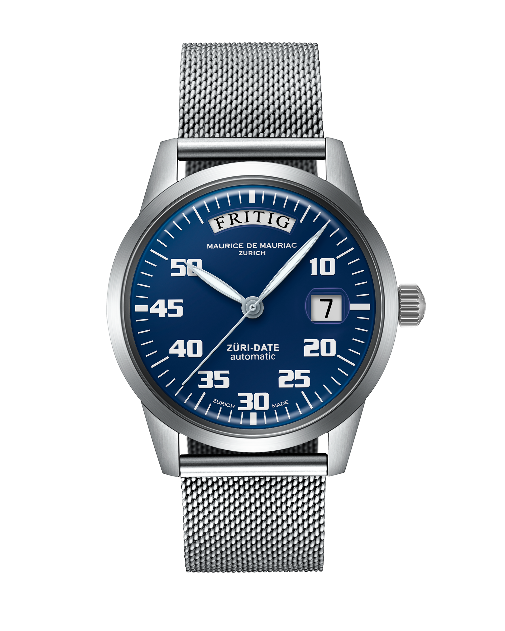 Automatic Modern: “Züri Date” Blue with Milanese
