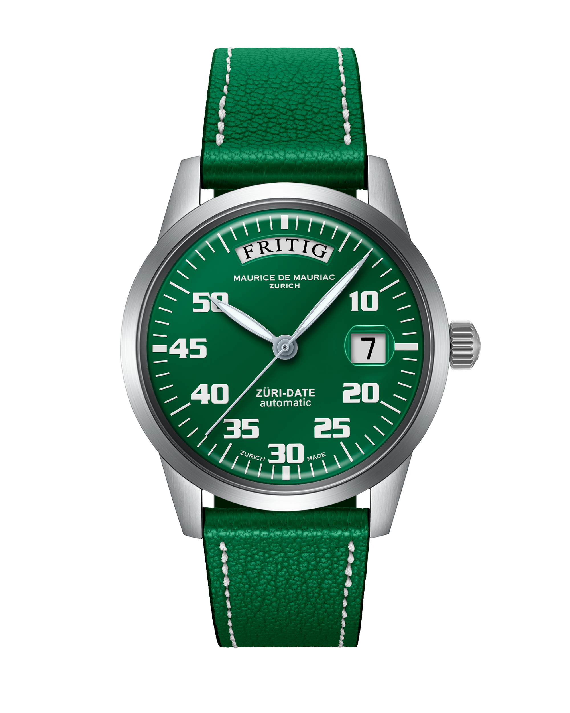 Automatic Modern: “Züri Date” Green with Leather strap