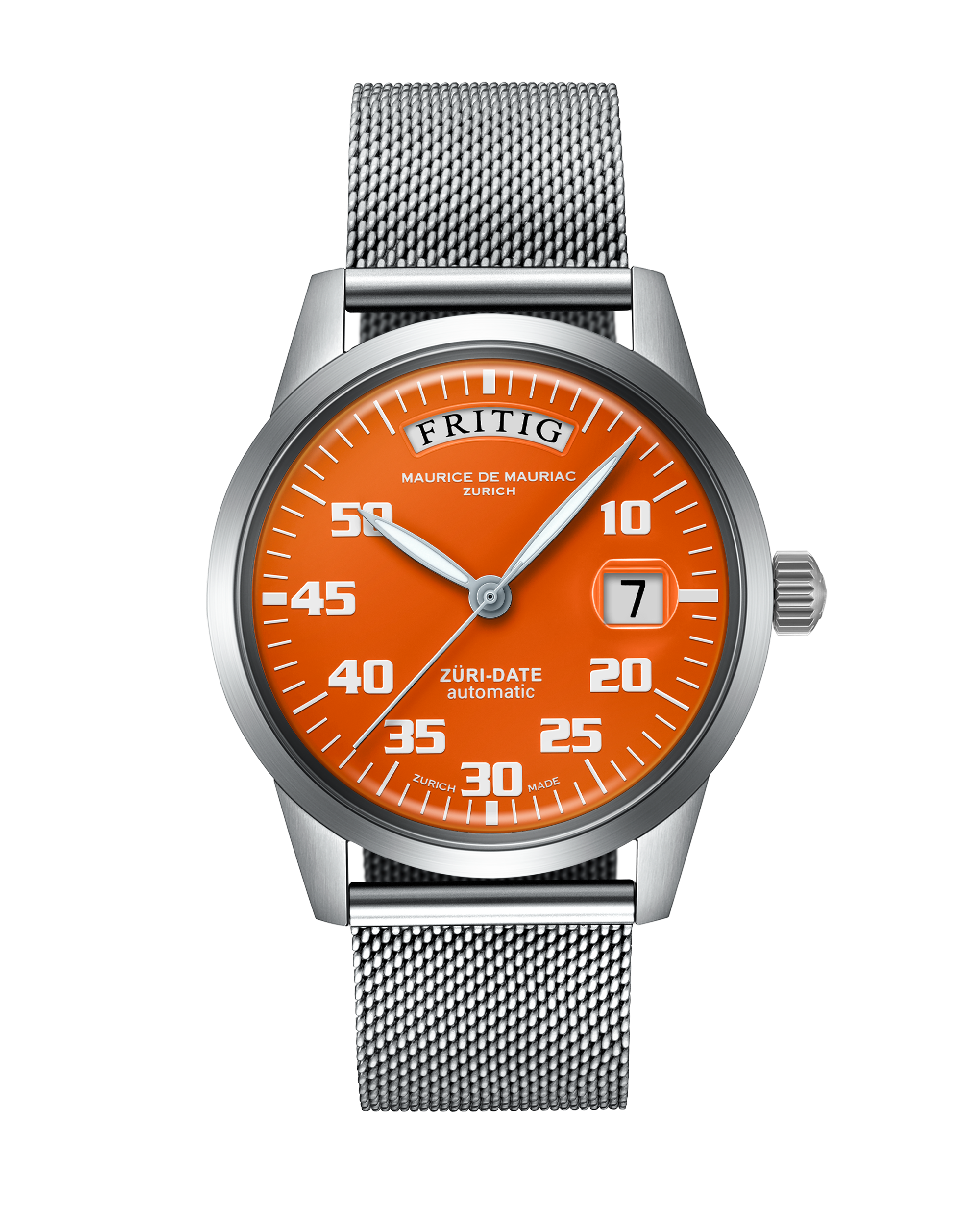 Automatic Modern: “Züri Date” Orange with Milanese