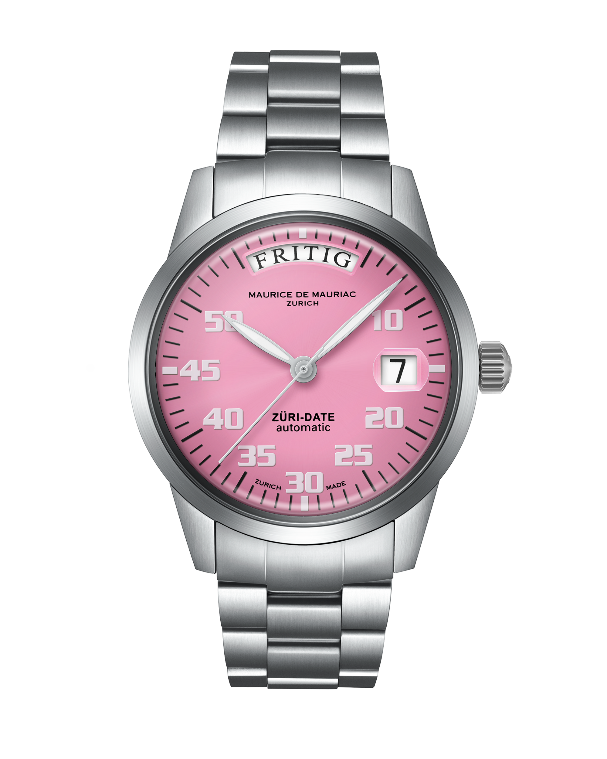 Automatic Modern: “Züri Date” Cherry Blossom with Metal strap