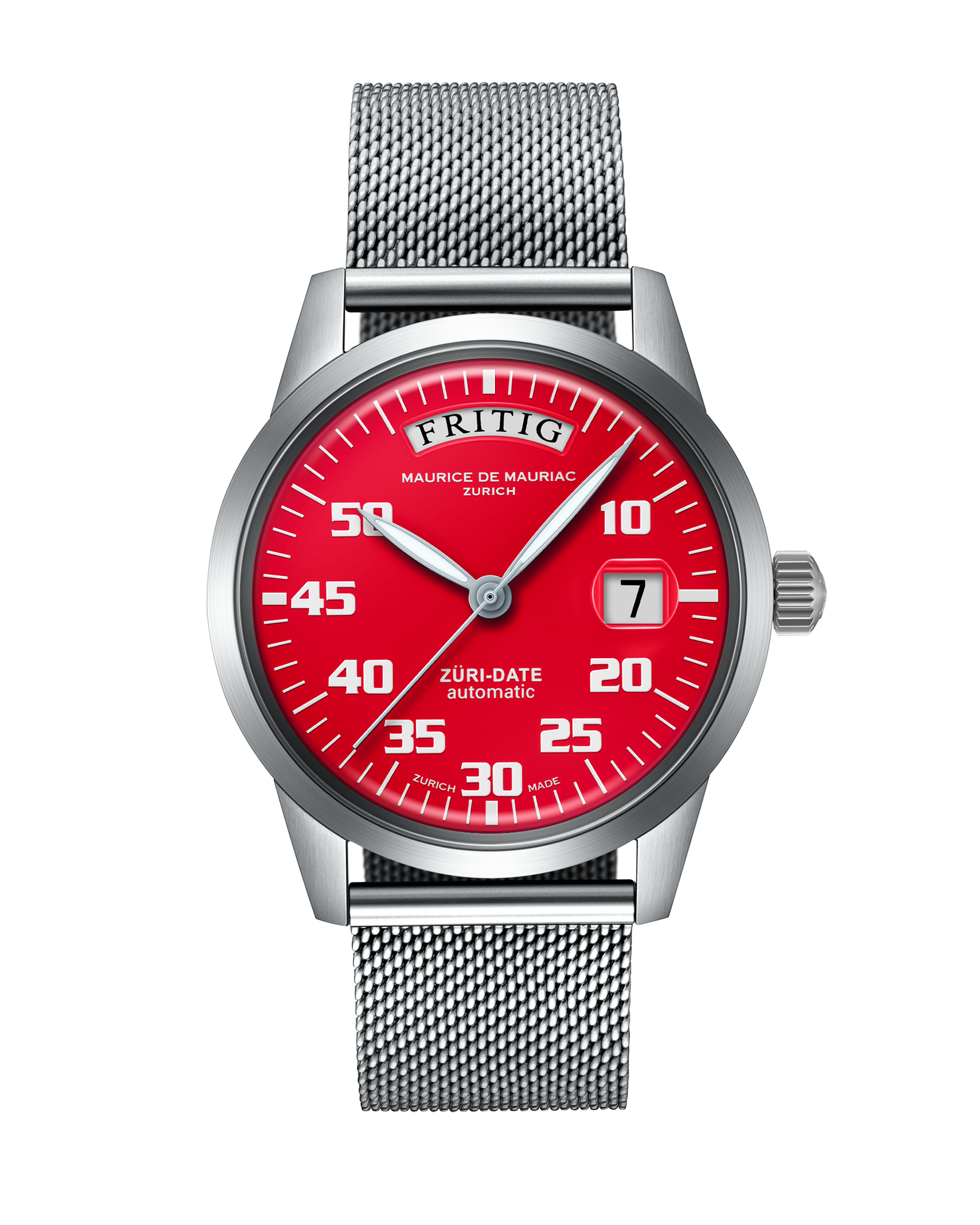 Automatic Modern: “Züri Date” Red with Milanese