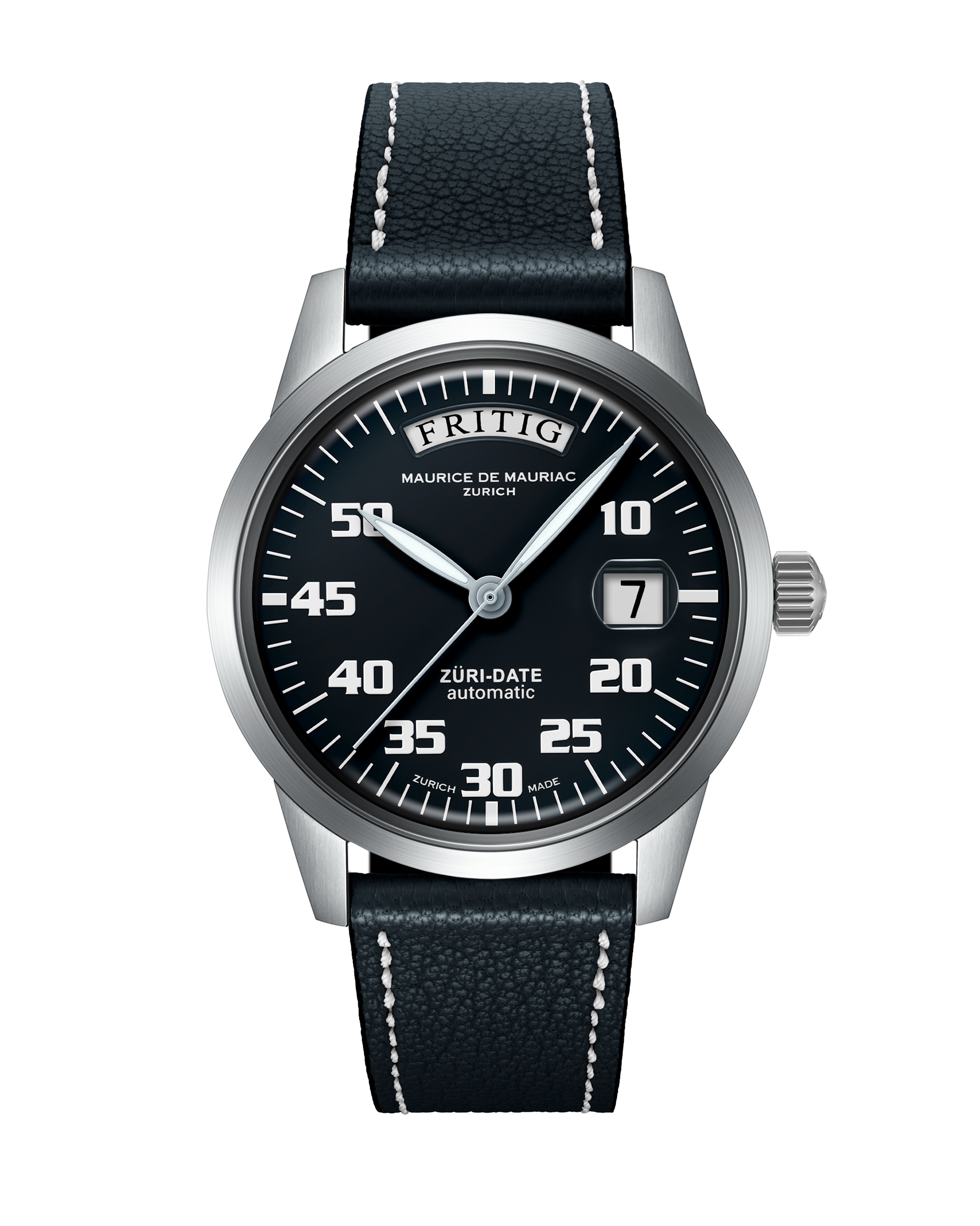 Automatic Modern: “Züri Date” Black with Leather strap