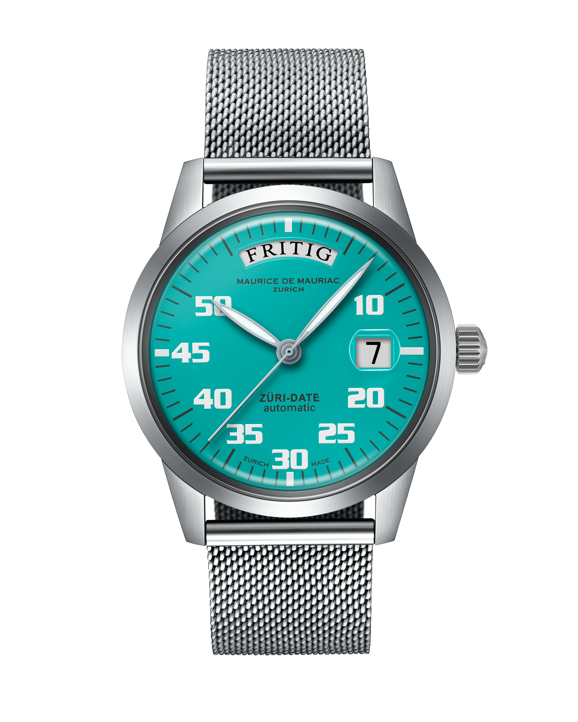Automatic Modern: “Züri Date” Turquoise with Milanese