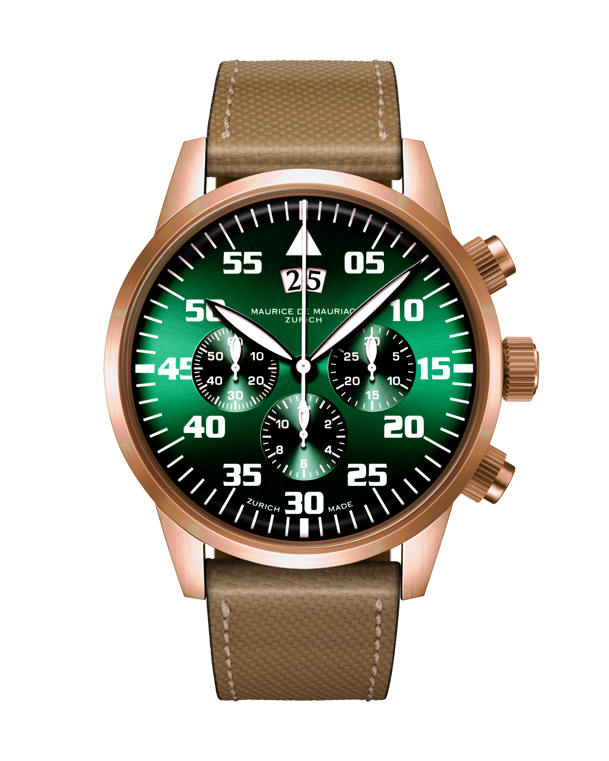 Zürcher Chrono Modern Bronze “Big Date” Smaragd Green