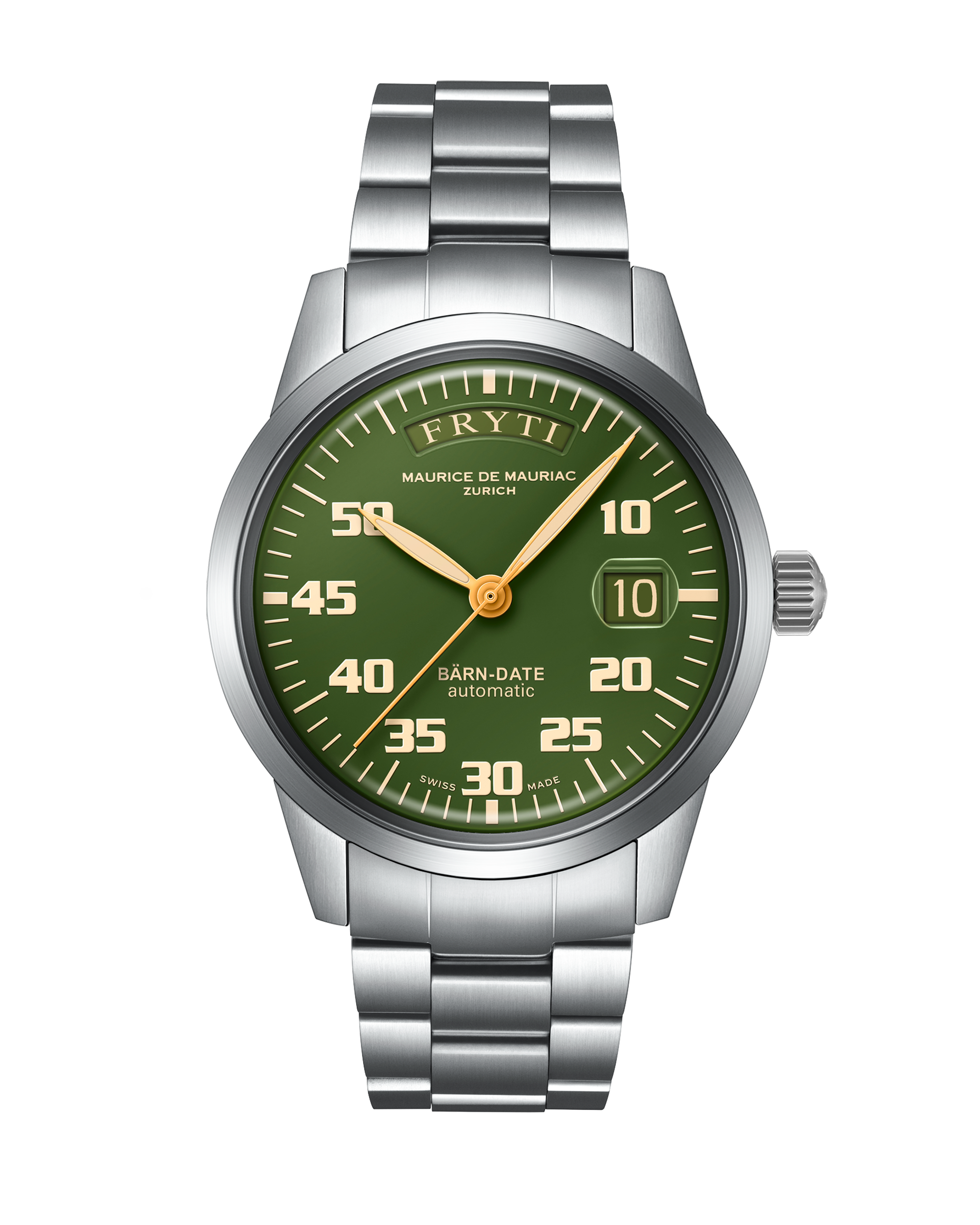 Automatic Modern: “BÄRN-DATE” Green Full Steel