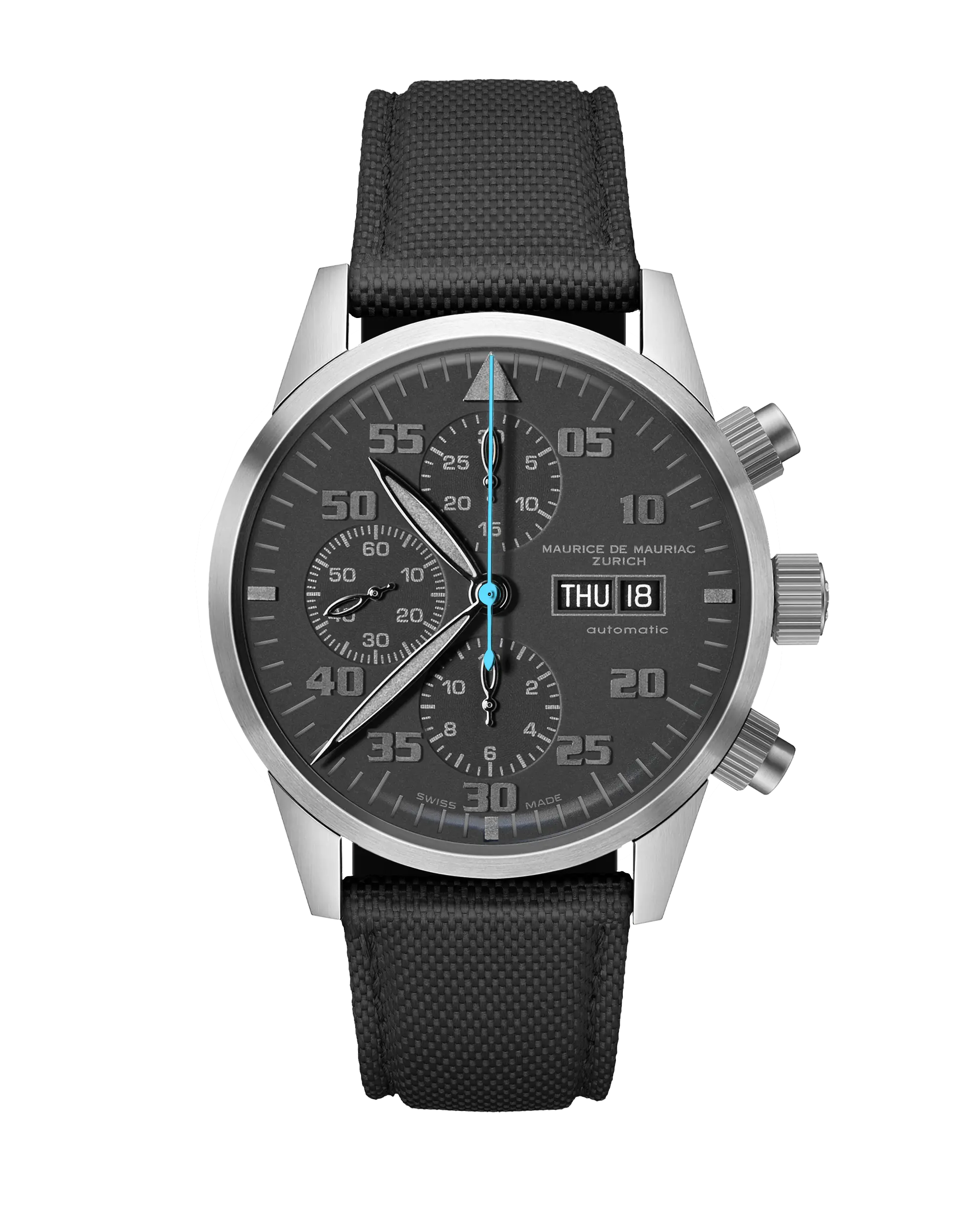 Zürcher Chrono Modern Steel all Black | Blue Hand